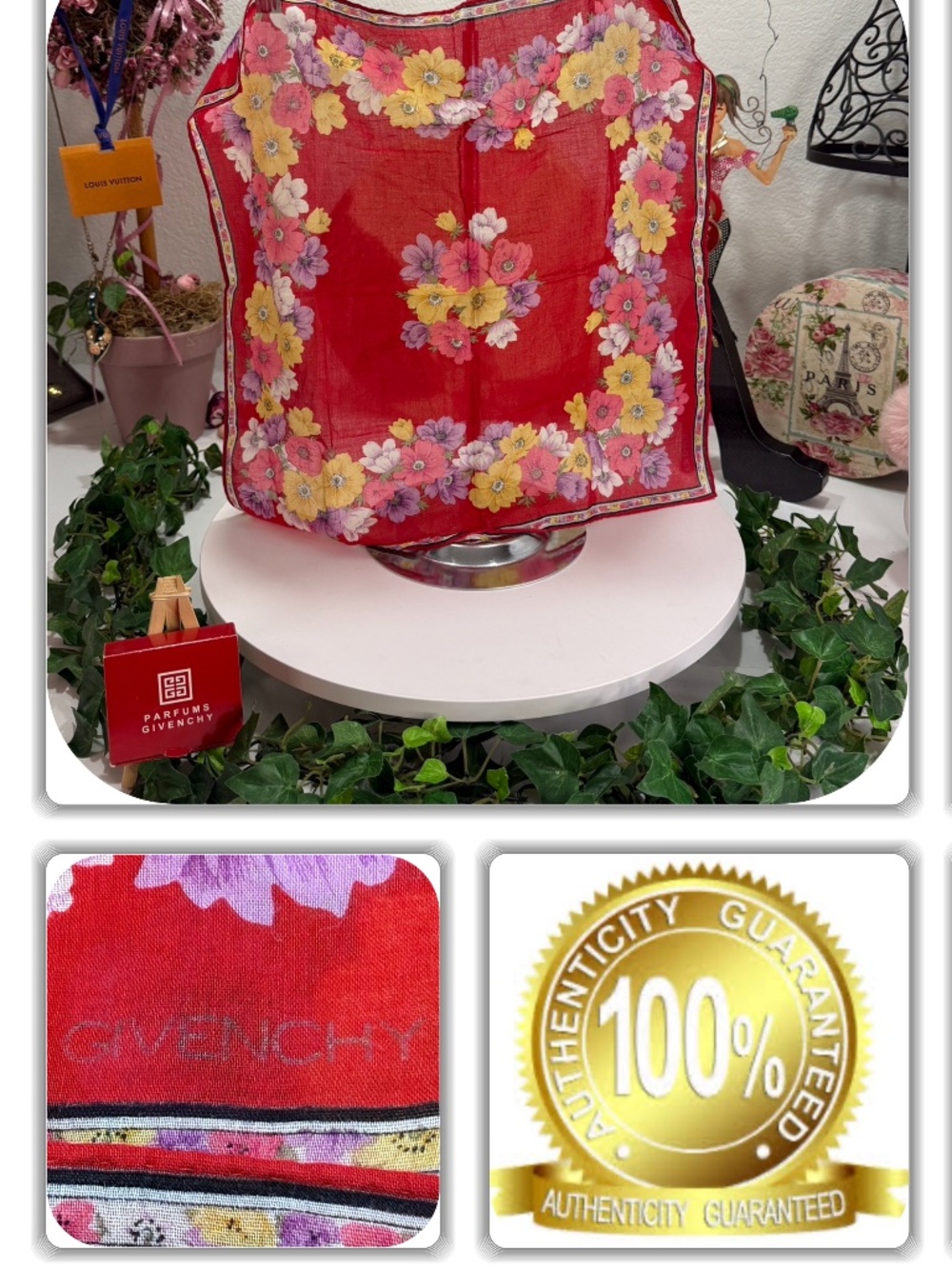 EPIC GIVENCHY RED FLORAL SCARF!